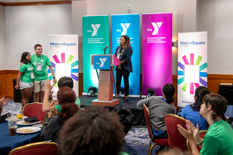 Mission Square representative at podium